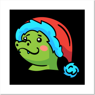 Christmas Jungle Face Crocodile Posters and Art